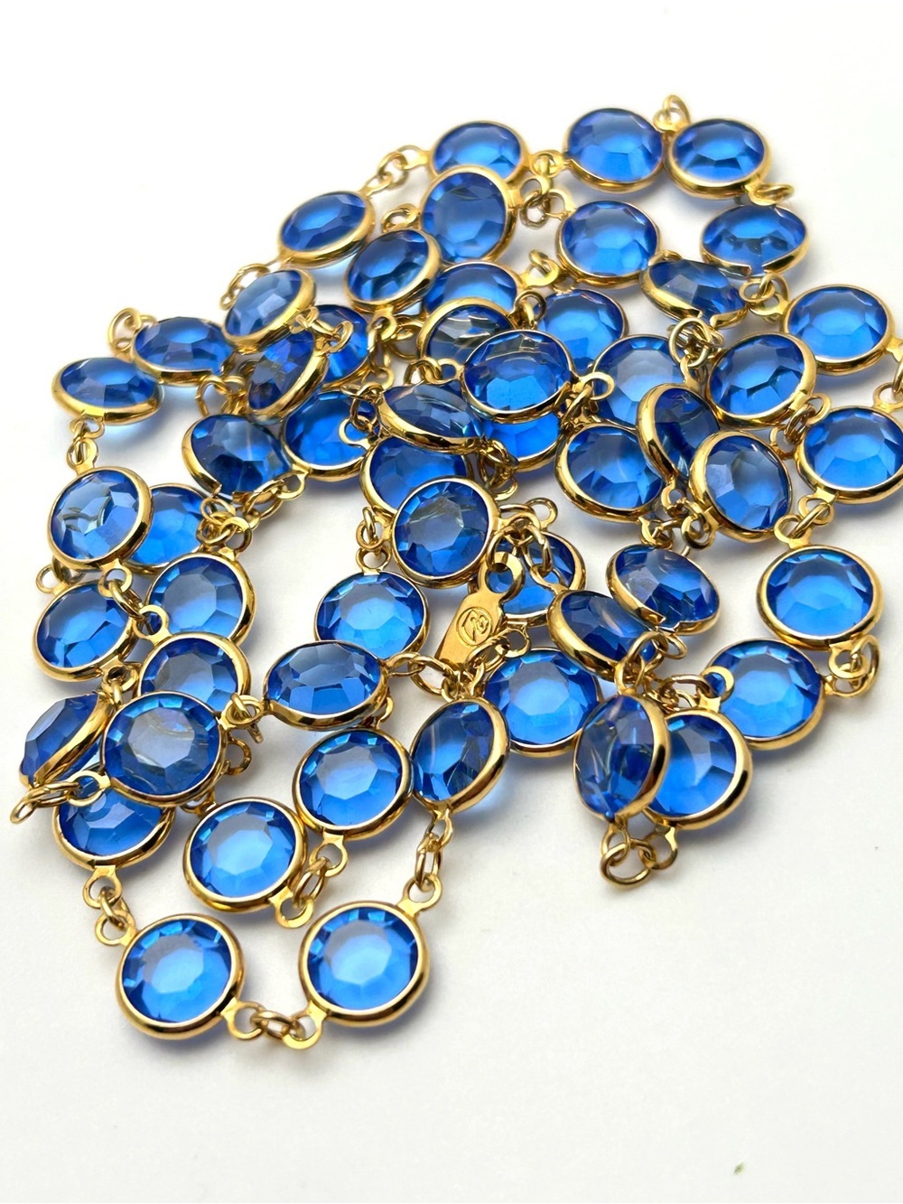 Swarovski Crystal Blue Bezel Necklace